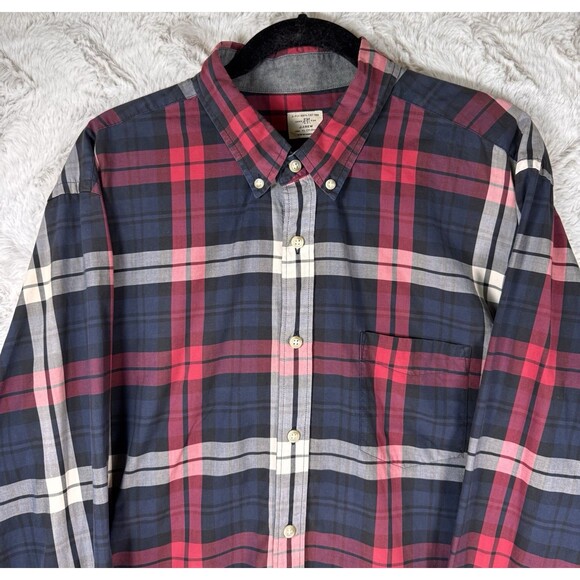 J Crew Shirt Mens XL Red White Blue Long Sleeve Pocket‎ Cotton Button-Down - Picture 4 of 10
